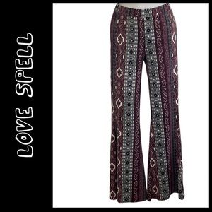 LOVE SPELL Boho Printed Flare Women’s Pants